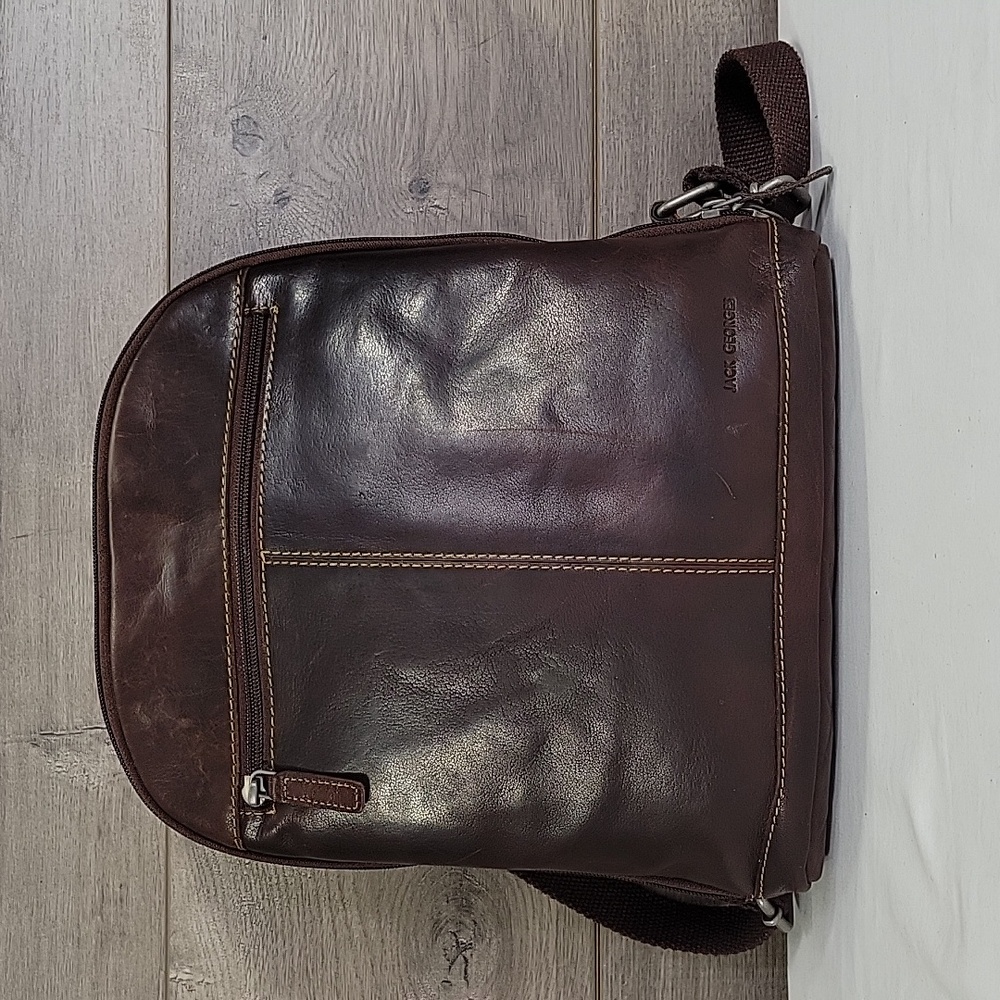 Jack Georges Brown Leather Backpack Crossbody